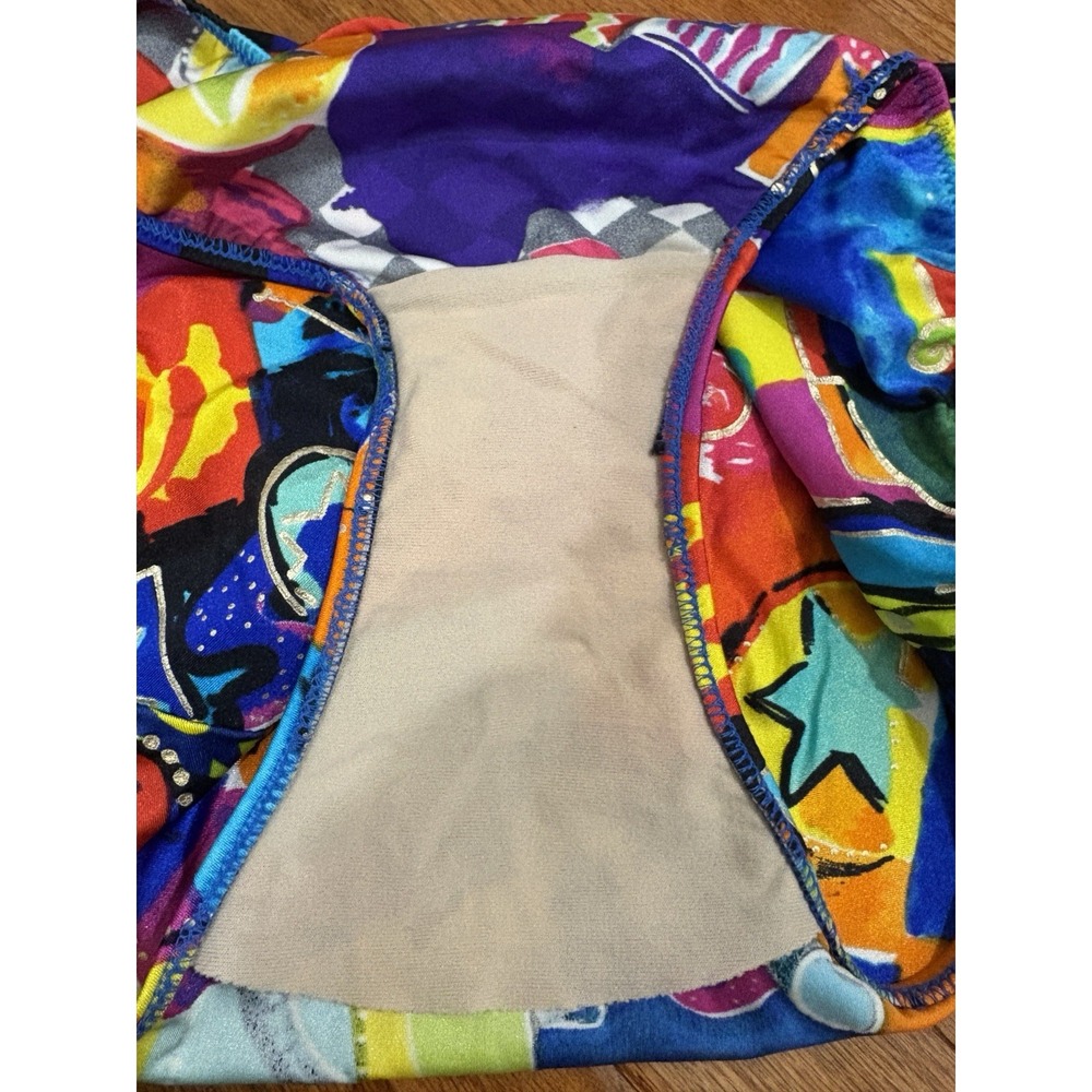 Vtg 80s 90s Gottex Bathing Suit Sz 8 Bold Pattern Colorful Abstract One Piece - Picture 6 of 6